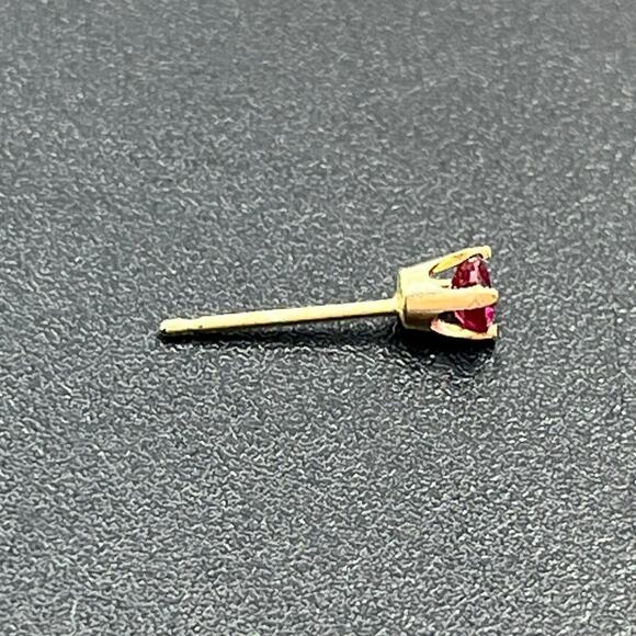 14K Yellow Gold Natural Ruby 3mm Round 0.25 TCW Posts Genuine Stud Earrings - Picture 8 of 9